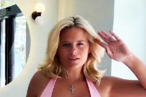 Watch busty ring girl Apollonia Llewellyn nearly suffer huge blunder as she wows fans in very..