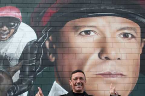 ‘I’m gobsmacked!’ – Frankie Dettori left speechless after giant mural of him unveiled at Epsom..