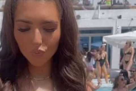 Stunning Anthony Joshua ring girl sizzles in barely-there bikini at pool party in Dubai