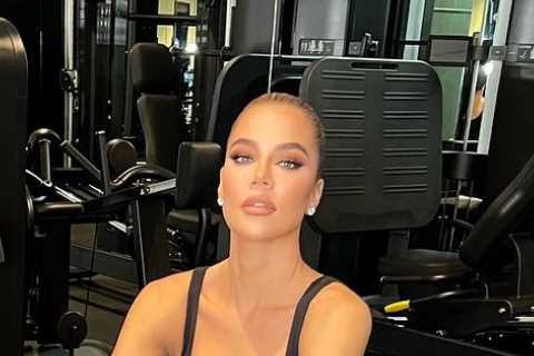 Khloe Kardashian’s abs bulge through her shrinking frame in pink bra top and leggings for shocking..