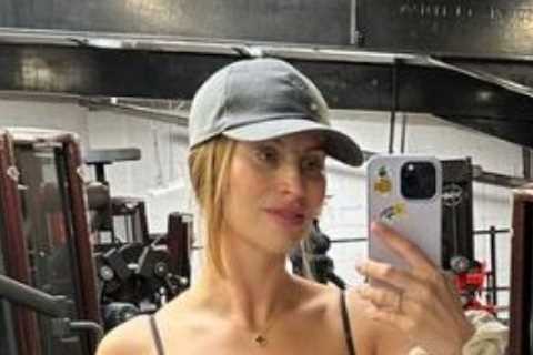 Pregnant Ferne McCann shows off baby bump during intense workout with fiancé Lorri Haines