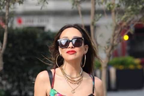 Myleene Klass looks gorgeous in figure-hugging dress as she heads to work after I’m A Celeb stint