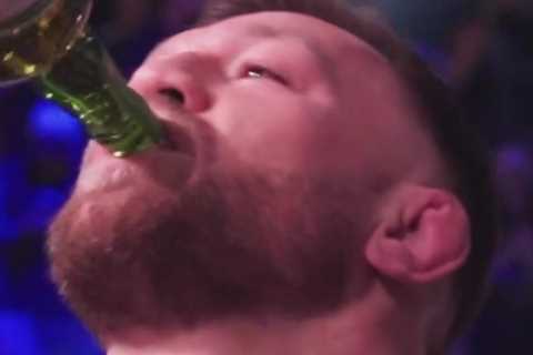 Fans all say the same things as UFC legend Conor McGregor swigs Proper 12 whiskey from ringside at..