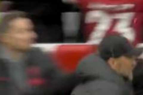 Jurgen Klopp suffers freak injury charging towards fourth official while celebrating Liverpool’s..