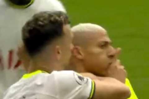 Richarlison mocked after shushing celebration just moments before last-gasp Liverpool winner as..