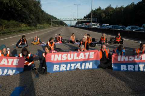 Eco-yobs who block motorways and other roads face 12 months behind bars from tomorrow