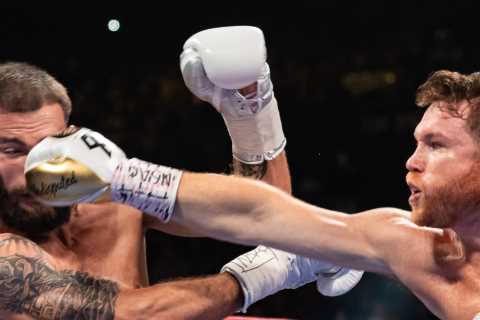 Canelo Alvarez knew he was going to beat Caleb Plant and boxed with ‘undisputed’ written on gloves..