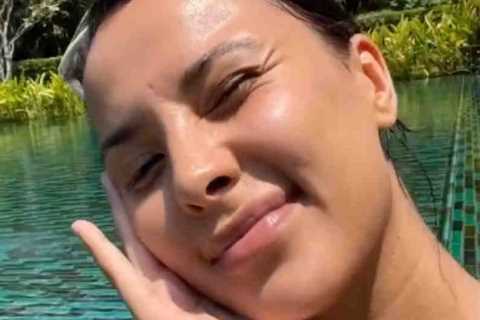Maya Jama strips off to barely-there bikini for dip in huge pool on Thailand trip
