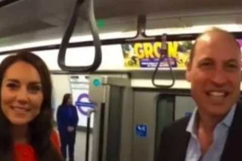 Awkward moment TikTok train spotter bumps into Princess Kate &amp; Prince William on Elizabeth Line