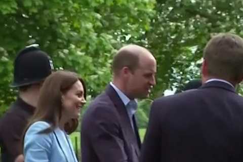 Princess Kate and Prince William beam as they greet Royal fans in surprise visit ahead of..