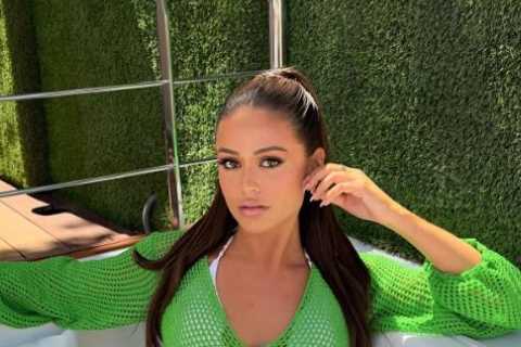 Love Island’s Olivia Hawkins shows off incredible figure in green see-through dress on girls holiday