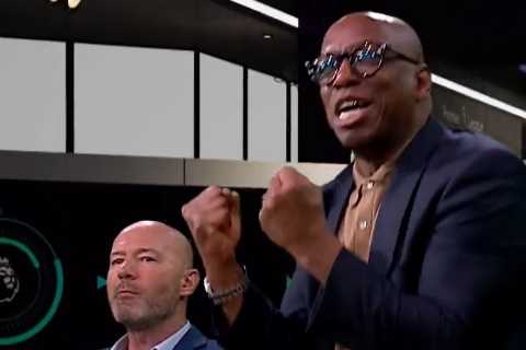Arsenal fans love Ian Wright’s wild celebration after 2-0 win at Newcastle as FUMING pal Alan..