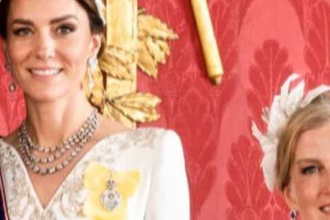 Princess Kate’s coronation dress revealed in full as she beams alongside Queen Camilla &amp; Prince ..