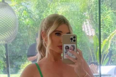 Billie Faiers shows off tiny waist five months after giving birth to third baby as she strips to..