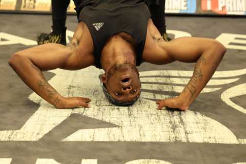 KSI shows off insane Mike Tyson neck training routine as YouTube icon prepares for Misfits battle..