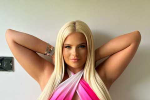 Busty ring girl Apollonia Llewellyn leaves little to imagination as she goes braless in see-through ..