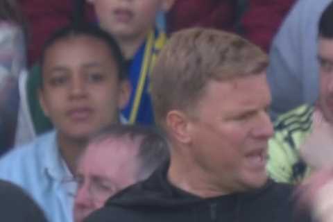 Major security breach at Elland Road during Leeds vs Newcastle as angry fan SHOVES Eddie Howe in..
