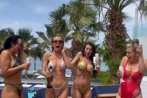 Shocking moment Faye Winter claims she ‘almost died’ is caught on camera during holiday with her..