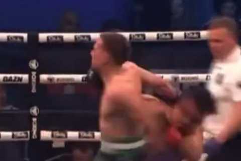 Watch shocking moment YouTuber Zuckles hits Halal Ham with illegal move on KSI undercard and is..
