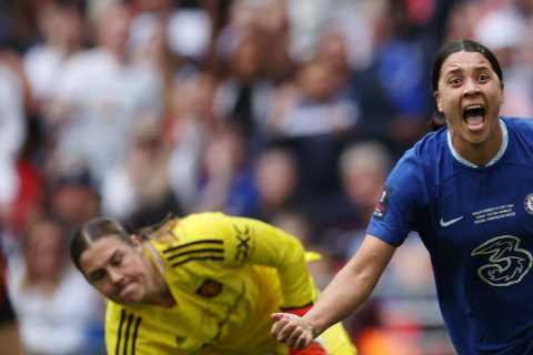 Chelsea 1 Man Utd 0: Sam Kerr strike secures Blues’ third Women’s FA Cup as world record set in..