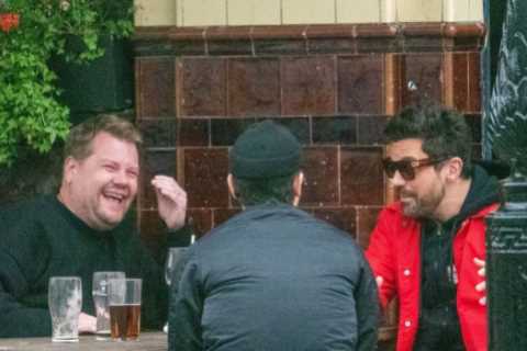 Ex-talk show star James Corden relives old times with fellow History Boys pal Dominic Cooper