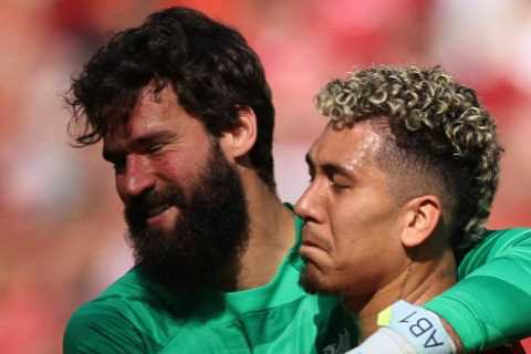 Roberto Firmino in tears as he leaves Anfield pitch for final time after snatching last-gasp..