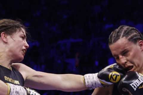 Chantelle Cameron looks unrecognisable as she celebrates stunning win over Katie Taylor at 3Arena..