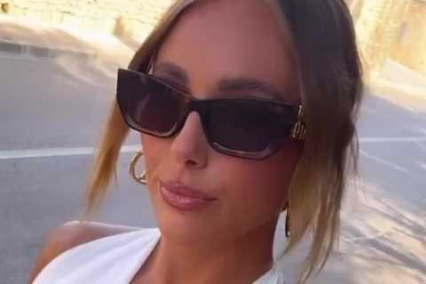 Towie’s Amber Turner goes braless in white dress as she shows Dan Edgar what he’s missing