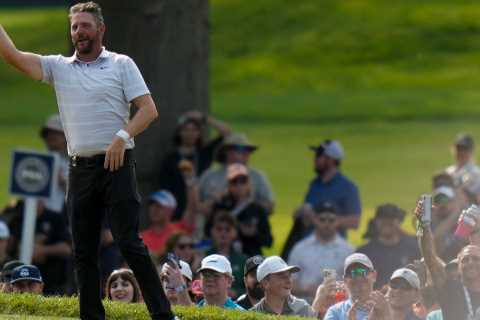 Michael Block hits amazing hole in one at PGA Championship on the fly and his stunned reaction is..