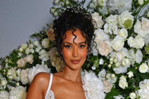 Maya Jama poses braless in see-through outfit as stunning Love Island host joins stars at Vogue..