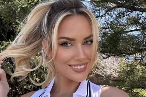 Braless Paige Spiranac makes cheeky joke about almost bursting out of outrageous outfit on golf..