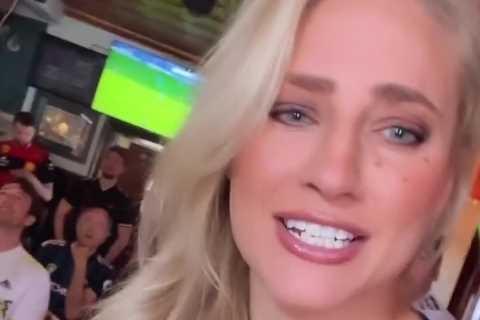 Ebanie Bridges cheers up Leeds fans in low cut top as relegated flops miss out on free OnlyFans..