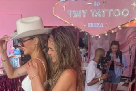 Olivia Attwood shows off new matching tattoos with pals during wild hen do