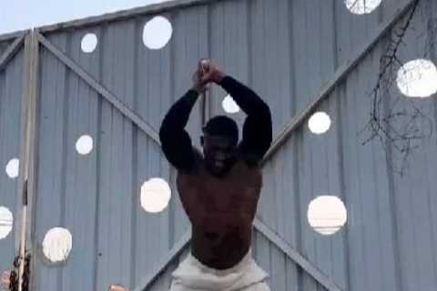 Worried fans tell Anthony Joshua to wear safety goggles as heavyweight star’s new training method..