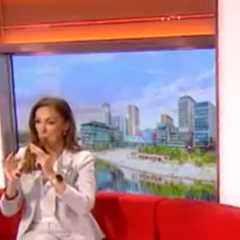 BBC Breakfast’s Jon Kay and Sally Nugent leave Carol Kirkwood wincing as they interrupt weather..