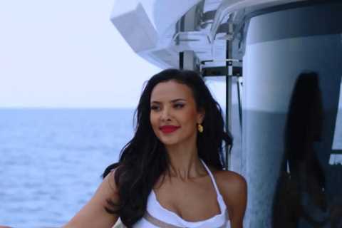 Braless Maya Jama looks incredible in white dress as she arrives at Love Island villa on a yacht