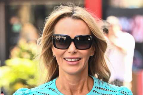 Amanda Holden goes braless in see-through outfit as she soaks up the sun in London