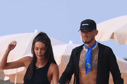 Ben White goes back to black as Arsenal star and new model wife Milly Adams wear matching outfits..