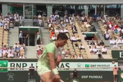 Carlos Alcaraz plays ‘greatest shot ever seen’ against Novak Djokovic at French Open to leave..