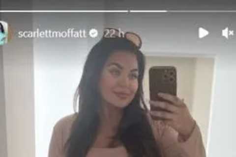 Ex Gogglebox star Scarlett Moffatt teases baby’s due date as she shows off huge baby bump