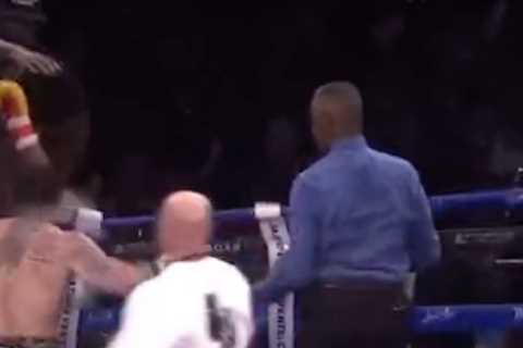 Floyd Mayweather’s exhibition with John Gotti III descends into CHAOS as mass brawl breaks out in..