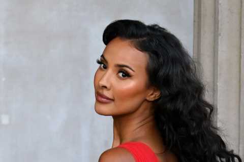 Love Island’s Maya Jama looks incredible as she flashes her bum in see-through plunging red dress
