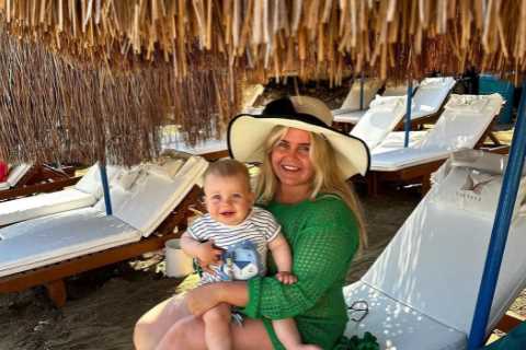 Inside Gogglebox star Georgia Bell’s luxurious first holiday with baby Hugh – as tot ‘eats sand’