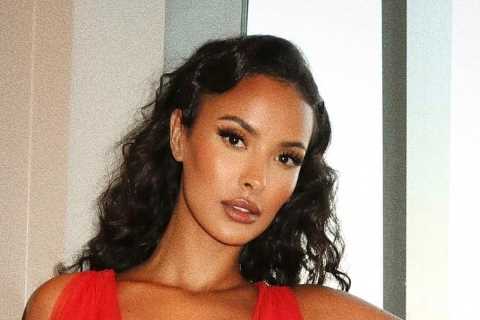 Love Island’s Maya Jama flashes her bum in daring red see-through dress