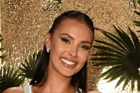 Maya Jama stuns in figure-hugging dress on Love Island Aftersun