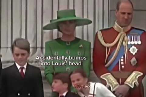 Royal fans spot the moment Princess Charlotte got hit by Prince Louis’ head on the balcony &amp;..