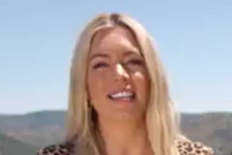 A Place in the Sun’s Danni Menzies cranks up the glamour in plunging leopard-print dress