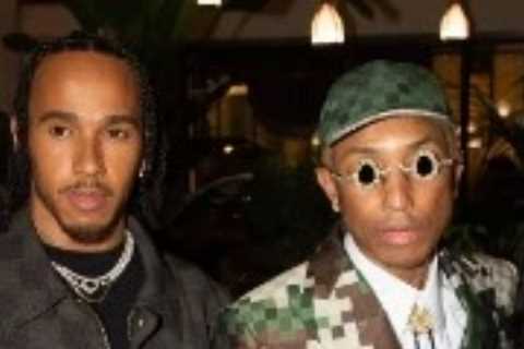 Lewis Hamilton parties with Kim Kardashian and Pharrell at star-studded Louis Vuitton show