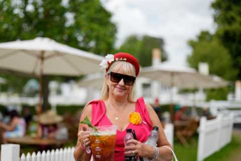 Royal Ascot guests impress in jaw-dropping floral dresses and huge hats as drinks flow on Day Five..