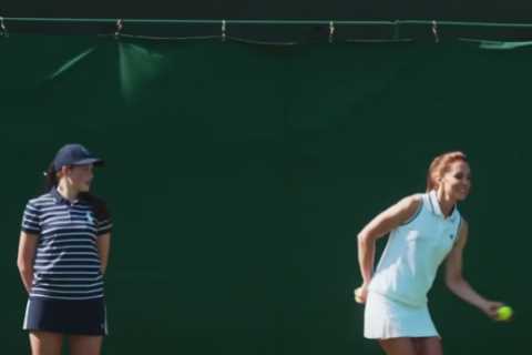 Awkward moment ball girl tells Kate Middleton she has broken Wimbledon protocol during session with ..